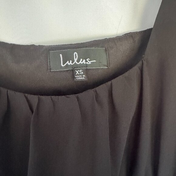 Lulus Black Babydoll Dress XS waist with design flare skirt lined - 0405 - Picture 5 of 6